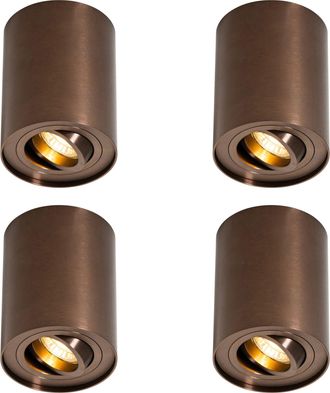 QAZQA Qazqa Juego De 4 Focos De Techo Modernos Bronce Oscuro Giratorios