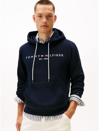 Tommy Hilfiger Mens Embroidered Tommy Logo Hoodie - Navy Blue - XXXL
