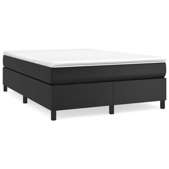 Berkfield Home Box Spring Bed Frame Black 135x190 cm Double Faux Leather