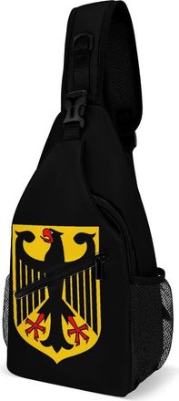 Generic Coat of Arms of Germany Unisex Shoulder Bags Casual Crossbody Chest Bag Sling Backpack for Hiking Cycling Travel
