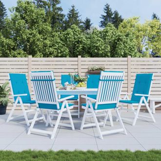 vidaXL Cuscini per Sedie 6 pz Blu 120x50x3 cm in Tessuto vidaXL