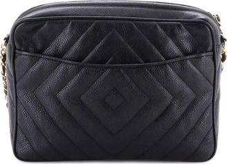 Chanel Diamond CC Camera Bag Quilted Caviar Small crossbody bag - Zwart