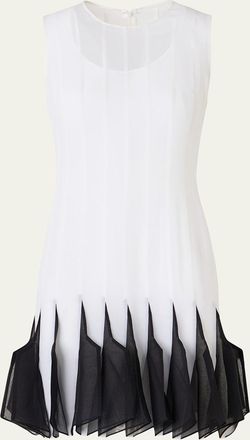 Akris Seamed Silk Organza Sleeveless Mini Dress