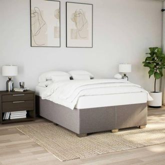 vidaXL Cama Sin Colch&oacute;n Tela Gris Taupe 140x200 Cm Vidaxl
