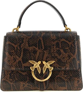 Pinko Love One Light Medium Handbag - Dames - Handtassen - Bruin - ONE Size - Katoen - Tassen