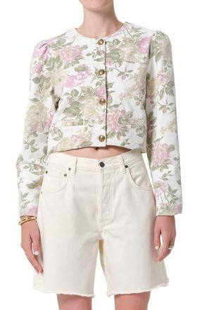 Citizens Of Humanity Floral Cotton Twill Jacket in English Rose/White at Nordstrom, Size X-Small