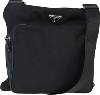 Prada Pre-owned Cross Body Bags, female, Black, Size: ONE SIZE Pre-owned Vintage Nylon Cross Body Bag