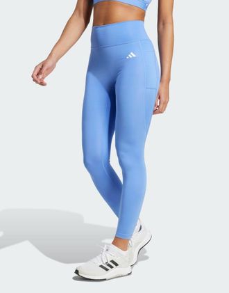 adidas adidas Performance - Optime Essentials - Leggings a 7/8 senza cuciture anteriori color blu fusion