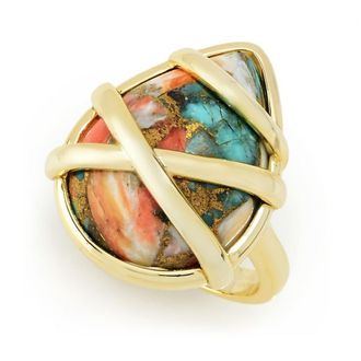 Aurelia Aurelia 18K Gold Plated 20x15mm Pear Shape Spiny Oyster Ring