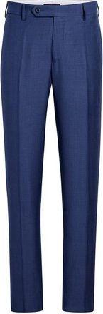 Zanella Parker Classic Wool Sharkskin Dress Pants in Indigo at Nordstrom, Size 35