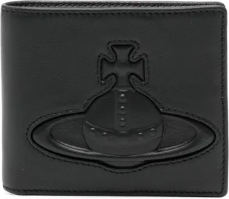 Vivienne Westwood Orb-logo billfold wallet - men - Calf Leather - One Size - Black