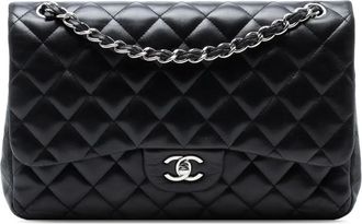 Chanel Borsa a spalla Jumbo Classic Double Flap in pelle di agnello 2011 - Nero