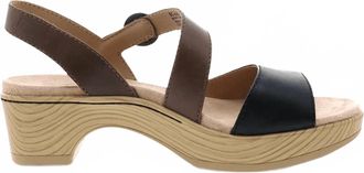 Dansko Womens Marjory Sandal In Black Tumbled Leather