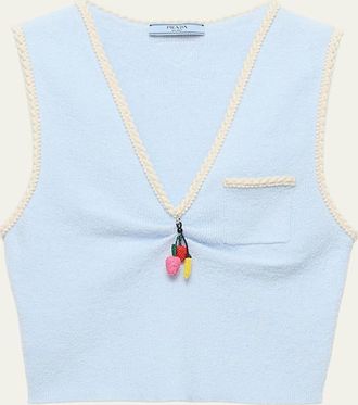 Prada Cotton Boucle Crop Top