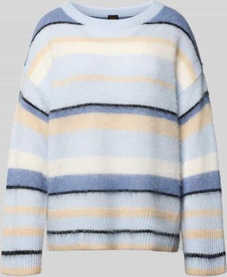 Boss Orange by Hugo Boss BOSS Orange Oversized Strickpullover mit Woll-Alpaka-Anteil Modell C_FOSSET in Hellblau, Größe XL