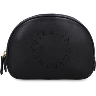 Stella McCartney Logo Wash Bag - Dames - Toilettassen - Zwart - ONE Size - Leer - Tassen
