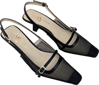 Yosi Samra Kate Slingback Pump in Black Mesh at Nordstrom, Size 7.5