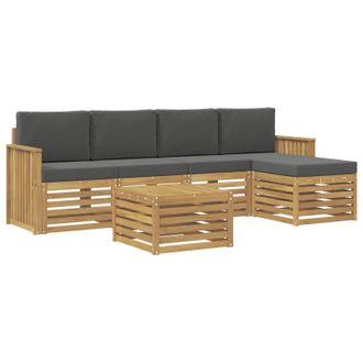 vidaXL Conjunto De Sof&aacute;s De Exterior 6 Pcs Blanco Y Antracita Vidaxl