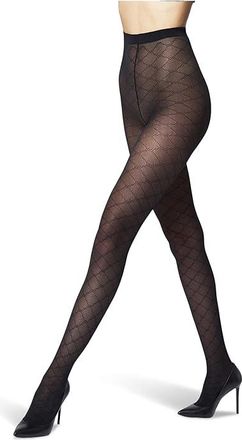 Wolford Sheer Pattern Womens Tights Hose Black : XS (411-53 - 99-143 lbs), Elastane/Polyamide