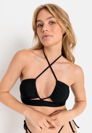 Lascana Bandeau-Bikini-Top LSCN BY LASCANA Gina, Damen, Gr. 32, Cup A/B, schwarz, Recycling-Polyamid, unifarben, Bikini-Oberteile Bandeau-Bikini-Top, mit modi