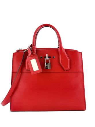 Louis Vuitton City Steamer Handbag Leather PM satchel - Rosso