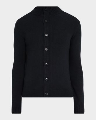 Neiman Marcus Men & apos;s Cashmere Rib Concealed-Zip Cardigan