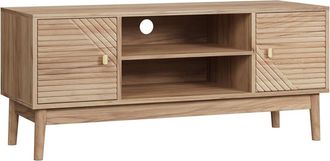 Urban Meuble Mueble de TV de madera clara con puertas talladas