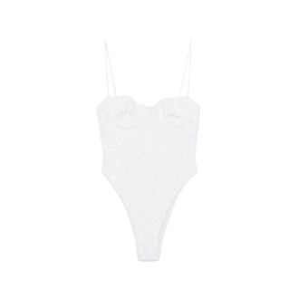 Os&eacute;ree One-piece, female, White, Size: S Pbs249 Sequin-Embellished Underwired Swimsuit