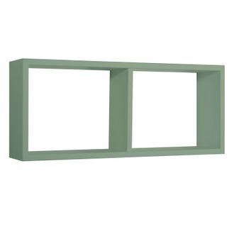 OEM Estante Rectangular De Pared 2 Compartimentos Mod. Morgana Verde Azulado