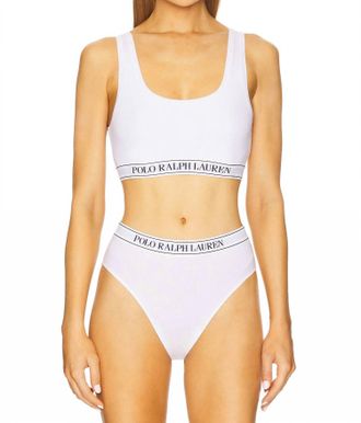 Polo Ralph Lauren Scoop Cropped Tank In White Cloud