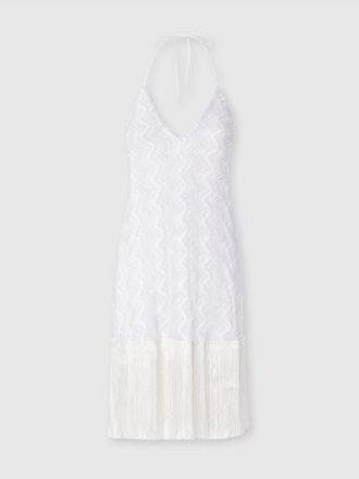 Missoni Cover-up Dress In Zig Zag Lam&eacute; Viscose With Fringes in Silver at Nordstrom, Size 40