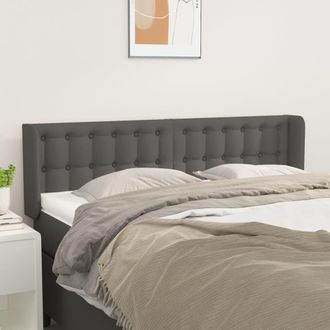 vidaXL Cabecero De Cuero Sint&eacute;tico Gris 147x16x78/88 Cm Vidaxl