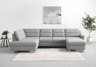 Sit&more Wohnlandschaft »Farö U-Form« inklusive Federkern, wahlweise mit Bettfunktion und Bettkasten
