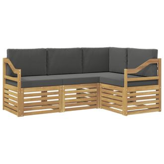 vidaXL Juegos De Sof&aacute;s 4 Pcs Blanco Y Antracita 185,5 X 126,5 X 73 Cm Vidaxl