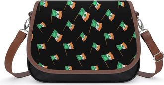 Generic Ireland Irish Shamrock Flag Womens Crossbody Bag Fashion Shoulder Handbags Message Tote Bag with Adjustable Strap