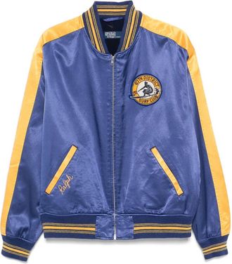 Polo Ralph Lauren logo-patch bomber jacket - Blue