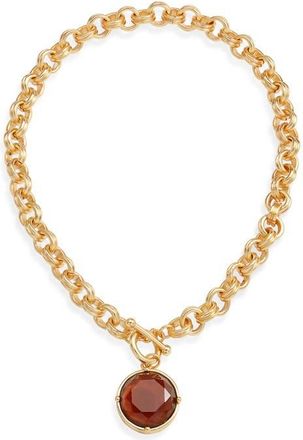 Karine Sultan Mocha Pendant Necklace in Gold at Nordstrom
