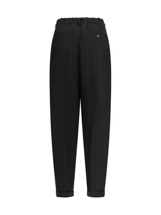 Marni Pleated Elasticated-Waist Trousers - Black