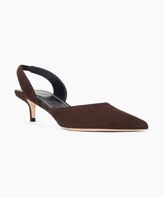 Staud Womens Sebastian Slingback Sandals In Suede Espresso