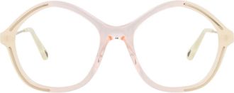 Chloé 52mm Round Optical Glasses in Yellow Gold Transparent at Nordstrom Rack