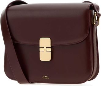 A.P.C. Womens Grace Shoulder Bag Burgundy Vache