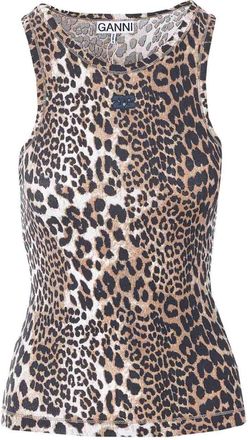 Ganni Leopard Print Tank Top
