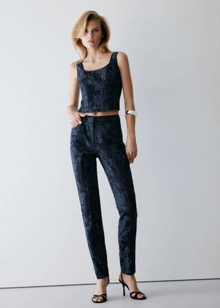 Mango Top corsetto stampa floreale blu - Donna - S - MANGO