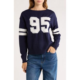 Madden Girl 95 Jacquard Pullover Sweater in Navy Combo at Nordstrom Rack, Size X-Large