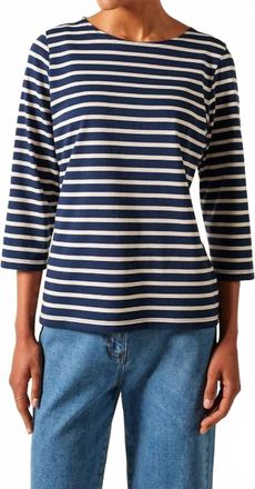 Saint James Galathee Striped Ii Shirt In Marine/ecru
