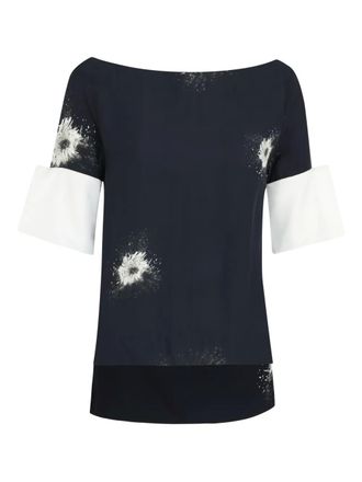 Gloria Coelho printed short-sleeve top - Blue