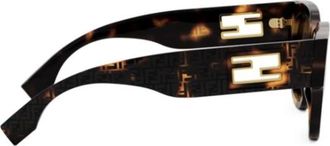 Fendi Sunglasses, unisex, Brown, Size: 53 MM Baguette Round Sunglasses