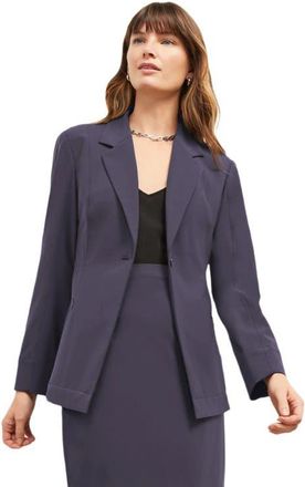M.M.LaFleur Moreland OrigamiTech Travel Blazer in Cool Charcoal at Nordstrom, Size 16
