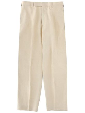Paul Smith Light Beige Relaxed Fit Pleated Linen Pants