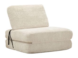 Mauro Ferretti Sof&aacute; cama de tejido boucl&eacute; comprimido blanco, 80x100x80 cm